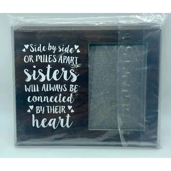 Elegant Signs Side By Side Sisters‎ By Heart Frame 10 x 8 New - Picture 1 of 2